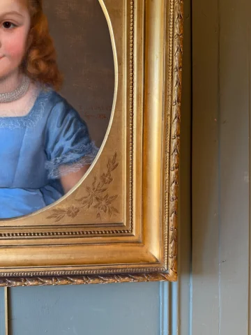 Porträt eines kleinen Mädchens, datiert 1874, von Elie-Joseph LAURENT — Sehr guter Zustand