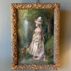 An Elegant Lady with Her Dog by Théodore Lévigne 1848–1912