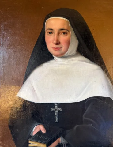 Portret van een jonge non, 19e eeuw — Zeer goede staat