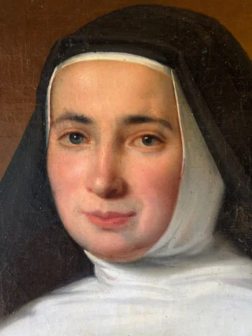 Portret van een jonge non, 19e eeuw — Zeer goede staat