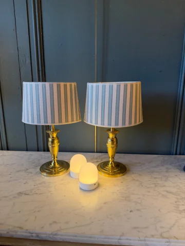 Pair of Wireless Table Lamps, Height 32 cm — Very good condition