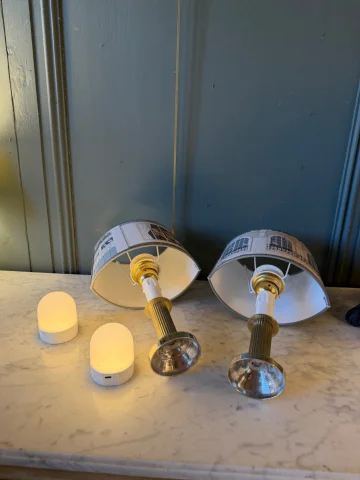 Paar kabellose Lampen, Höhe 32 cm — Sehr guter Zustand