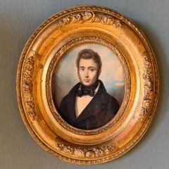 Retrato de hombre, gran miniatura hacia 1840