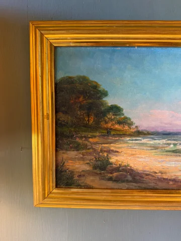 La playa en Hyères en 1921 por Commarmond — Muy buen estado