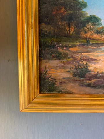 La playa en Hyères en 1921 por Commarmond — Muy buen estado