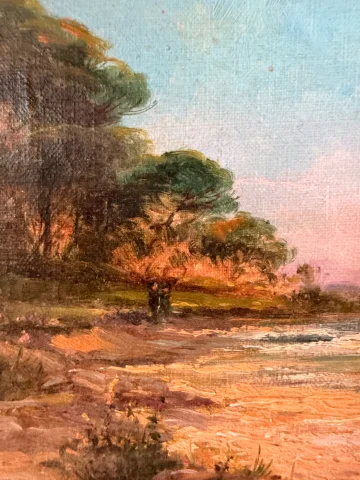 La playa en Hyères en 1921 por Commarmond — Muy buen estado