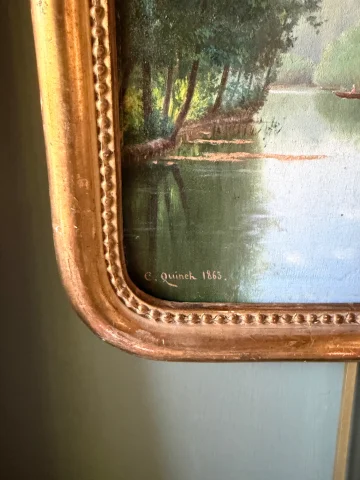 Belebte Landschaft, datiert 1863 — Sehr guter Zustand