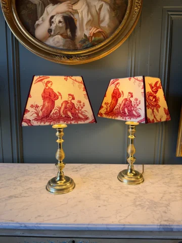 Paire de lampes en bronze XIXème, Hauteur 44 cm — Très bon état