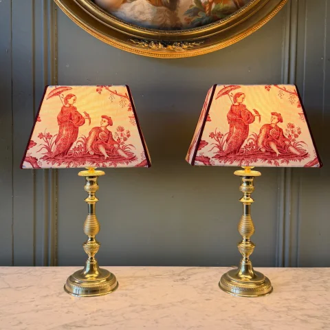 Paire de lampes en bronze XIXème, Hauteur 44 cm — Très bon état