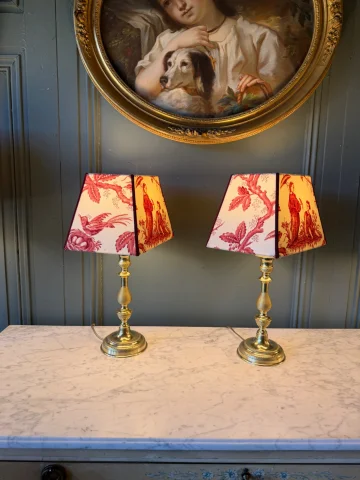 Paire de lampes en bronze XIXème, Hauteur 44 cm — Très bon état