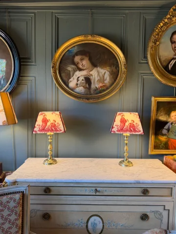 Paire de lampes en bronze XIXème, Hauteur 44 cm — Très bon état