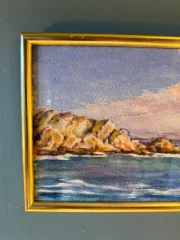 Paisaje marino, acuarela de principios del siglo XX n.º 1