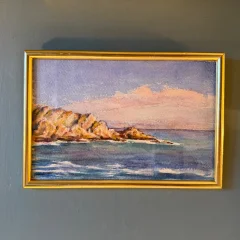 Orilla del mar, acuarela de principios del siglo XX n.º 1