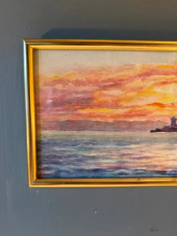 海辺の風景、20世紀初頭の水彩画 第2号 — 非常に良好