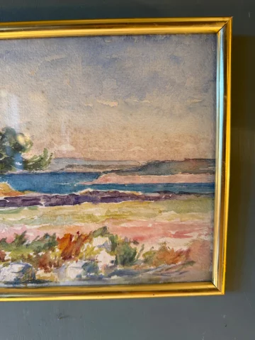 海辺の風景、20世紀初頭の水彩画 第3号 — 非常に良好