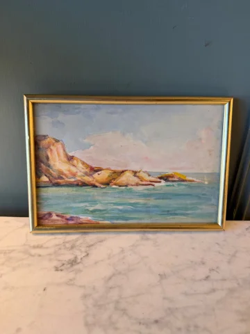 海辺の風景、20世紀初頭の水彩画 第5号 — 非常に良好