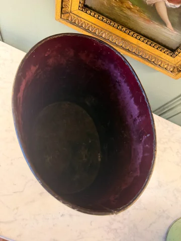 Korb aus bemaltem Blech, 19. Jahrhundert, Höhe 25,5 cm — Guter Zustand