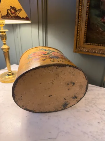 Korb aus bemaltem Blech, 19. Jahrhundert, Höhe 25,5 cm — Guter Zustand