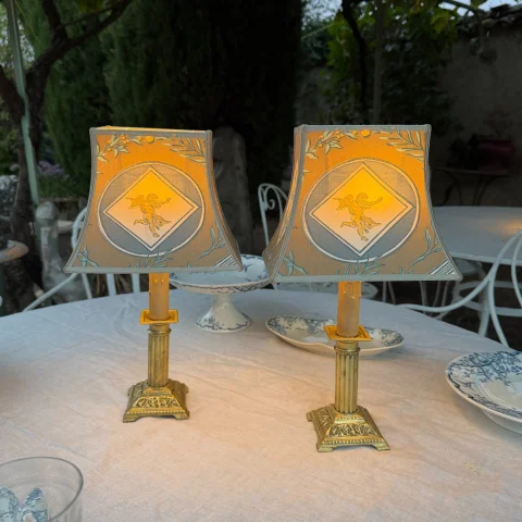Pair of wireless table lamps, Height 36.5 cm — Very good condition