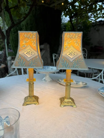 Pair of wireless table lamps, Height 36.5 cm — Very good condition