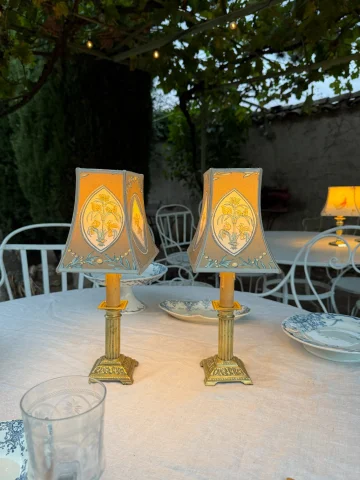 Pair of wireless table lamps, Height 36.5 cm — Very good condition