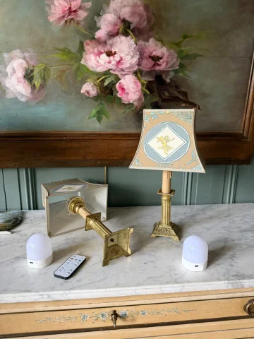 Pair of wireless table lamps, Height 36.5 cm — Very good condition