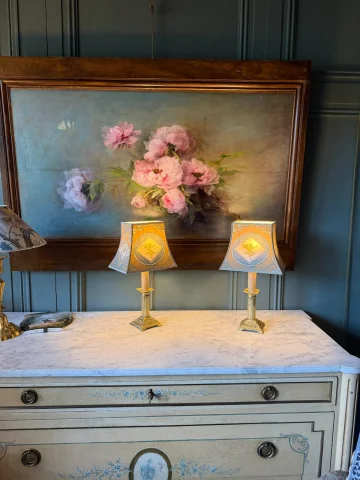 Pair of wireless table lamps, Height 36.5 cm — Very good condition
