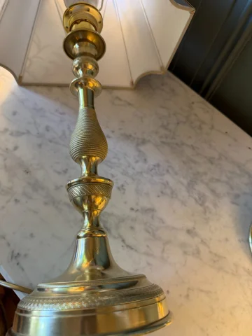 大型19世纪铜质台灯一对，高59厘米 — 状态极佳