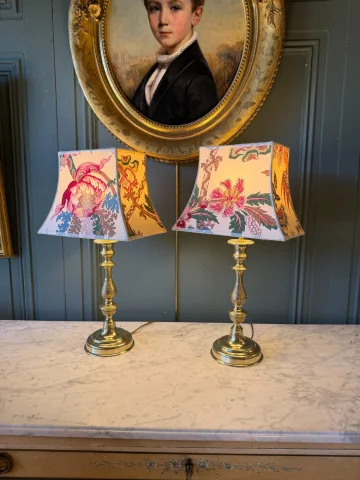 Pair of Bronze Lamps, 19th Century, Height 47 cm — Very good condition