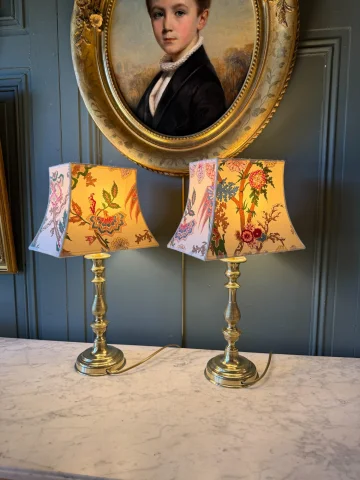 Pair of Bronze Lamps, 19th Century, Height 47 cm — Very good condition