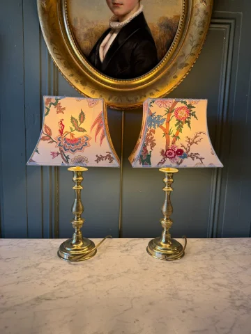 Pair of Bronze Lamps, 19th Century, Height 47 cm — Very good condition