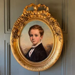Portrait van een jonge jongen door François-Gabriel Lépaulle, gedateerd 1849