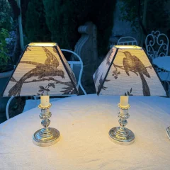 Pair of wireless table lamps, Height 32.5 cm