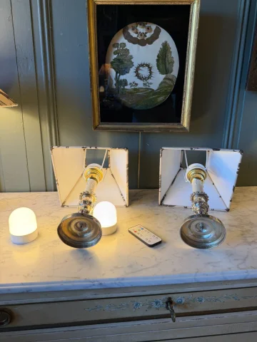 Pair of wireless table lamps, Height 32.5 cm — Very good condition