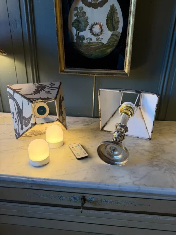 Pair of wireless table lamps, Height 32.5 cm — Very good condition