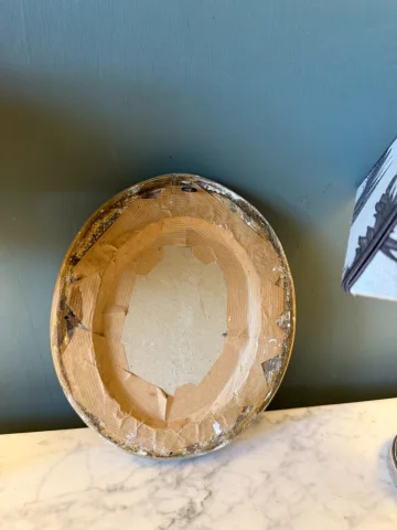 Kleines Medaillon-Aquarell, Bäume und Blumen, frühes 19. Jahrhundert — Guter Zustand