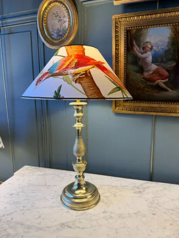 Groot paar bronzen lampen, 19e eeuw, hoogte 52 cm — Zeer goede staat