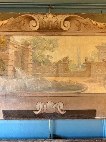 Gran par de lienzos pintados decorativos en trompe-l'œil — Buen estado