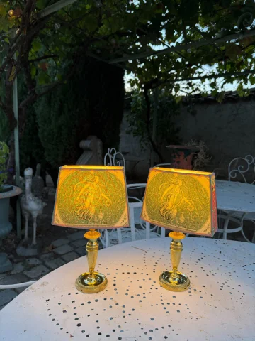 Paar kabellose Tischlampen, Höhe 32,5 cm — Sehr guter Zustand