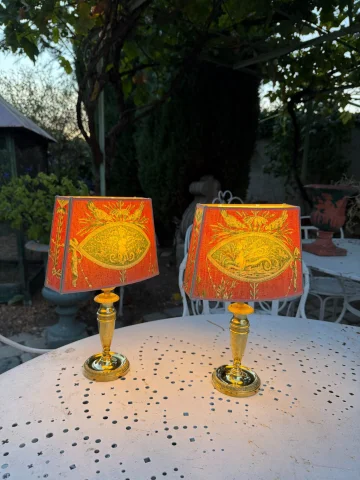 Paar kabellose Tischlampen, Höhe 32,5 cm — Sehr guter Zustand