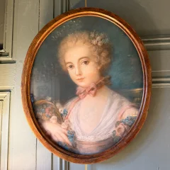 Retrato oval de una joven, pastel de finales del siglo XVIII, n.º 1
