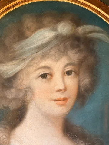 Portret van een jonge vrouw, pastel laat 18e eeuw, nr. 2 — Goede staat