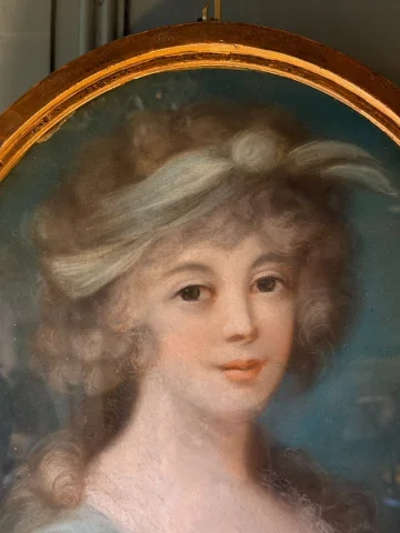 Portret van een jonge vrouw, pastel laat 18e eeuw, nr. 2 — Goede staat