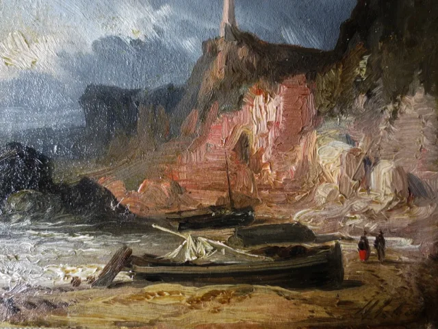 La plage au pied des falaises d 'Iport.