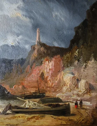 La plage au pied des falaises d 'Iport.