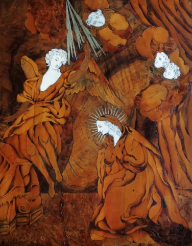 PANEL DE MARQUETERIA QUE REPRESENTA LA ANUNCIACION