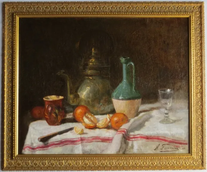 Nature morte signée H. Fontaine.