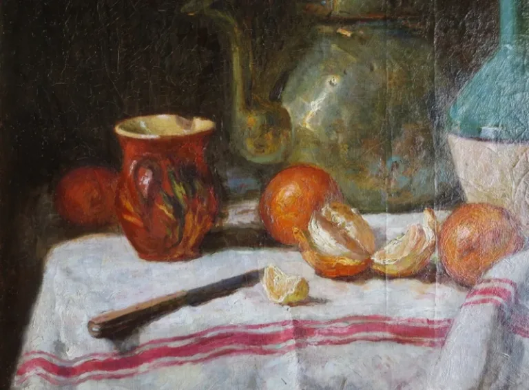 Nature morte signée H. Fontaine.
