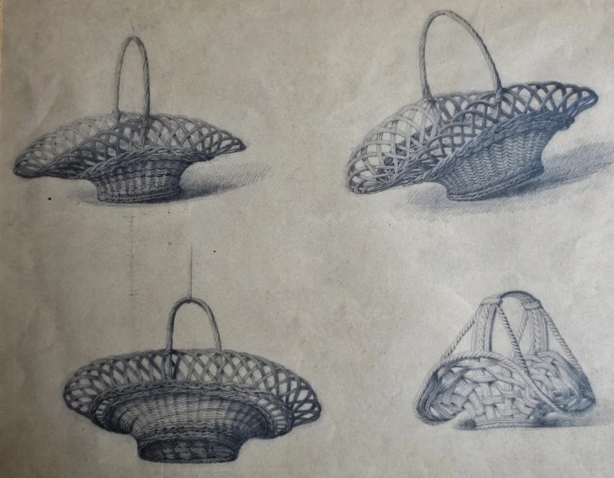 Dessin de vanneries, XIXe siècle.