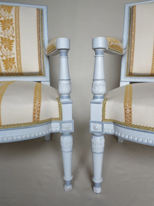 PAIR OF DIRECTOIRE PERIOD ARMCHAIRS.